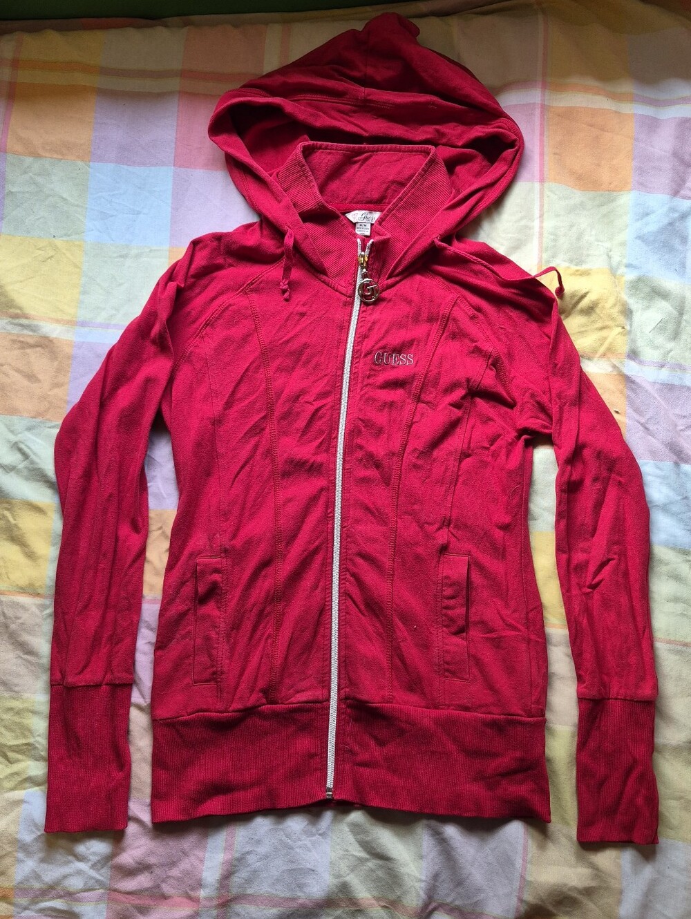 Guess Women's Red Zip-Up Hoodie